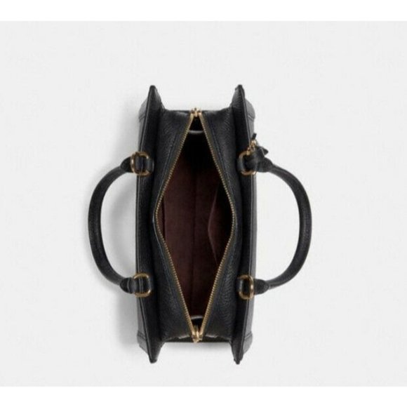 NWT Coach Zoe Black Pebbled Leather Carryall - Picture 2 of 12